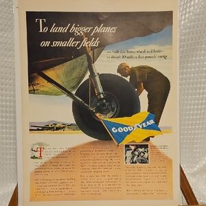 Vintage Goodyear Aviation Advertisement 1942 / Schlitz Beer Advertisement
